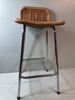 Tabouret - Rotin, Métal, Antiek en Kunst