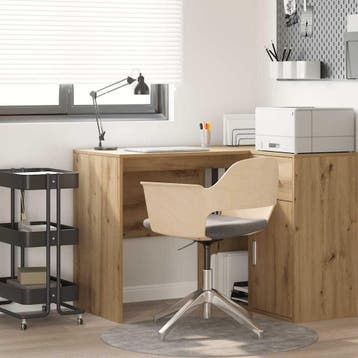 vidaXL Bureau Artisan Eiken Bewerkt hout 102 x 50 x 75 cm, Huis en Inrichting, Bureaus, Verzenden, Nieuw