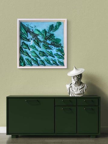 Ruisi Maria - Emerald Energy Flow – Sculptural 3D Relief