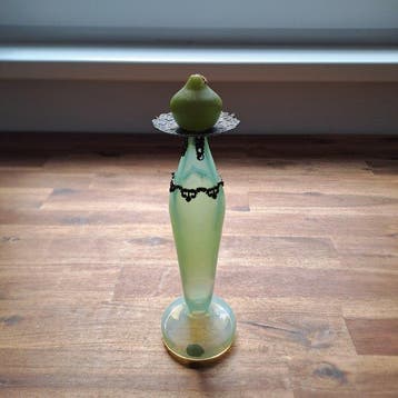 Bohemia Glass - Kaarsenstandaard met oor - Opaline glas -