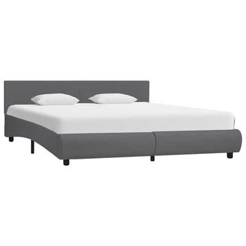 vidaXL Bedframe met LED kunstleer grijs 180x200 cm, Huis en Inrichting, Verzenden, Nieuw
