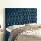 vidaXL Hoofdbord donkerblauw 160x7x118/128 cm fluweel, Verzenden