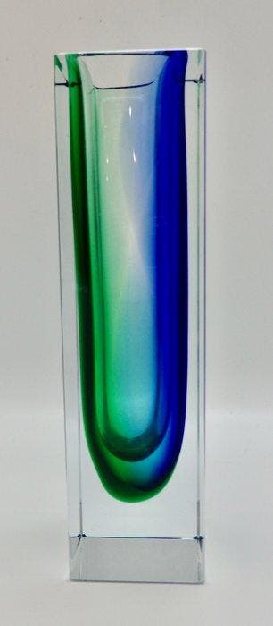 Vaas (2) - Sommerso blokvaas - Kristal / glas