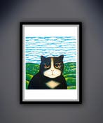 Martin Leman - “Black cat”. Gesigneerd in de plaat.