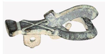 Riem ornament - Zeldzame militaire middeleeuwse gesp van