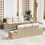 vidaXL Tuinbank Set met kussen 8 pcs Beige en Crème poly, Verzenden, Nieuw