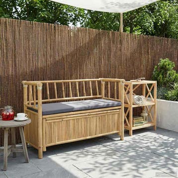 vidaXL Tuinkast Bank 110 x 47 x 80 cm Bamboe Naturel, Tuin en Terras, Verzenden, Nieuw