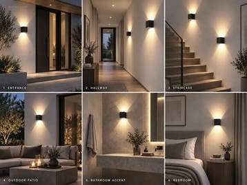 (20 x) 20 x 12W LED zwart Wandlamp Kubus duo..., Tuin en Terras, Nieuw