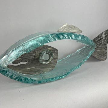 Andrzej Rafalski - sculptuur, Glass Fish- hand nade - 13 cm