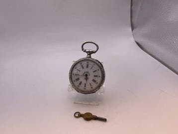 Cilindro 10 Rubis . Argent Fin . Quadrante decorato ., Nieuw