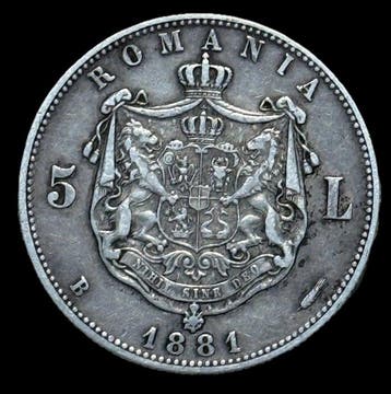 Roumanie. Carol I. 5 Lei 1881 B / Rare (Sans prix de