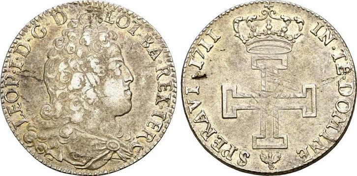 Testone 1711 Lothringen Herzogtum: Leopold I Joseph, 1697..., Postzegels en Munten, Munten | Europa | Niet-Euromunten, België
