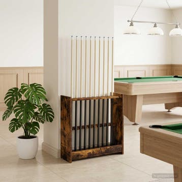 vidaXL Biljartkeu-stand Bewerkt hout 60 x 20 x 57 cm Gerookt, Verzenden, Nieuw