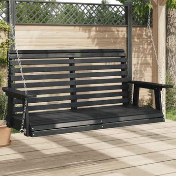 vidaXL Tuinschommelbank met metalen kettingen massief, Verzenden, Nieuw