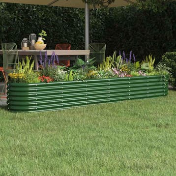 vidaXL Plantenbak 260x40x36 cm gegalvaniseerd staal groen, Tuin en Terras, Verzenden, Nieuw