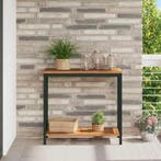 vidaXL Tuin Tafel met opslag Naturel en Zwart 80 x 35 x 75, Tuin en Terras, Verzenden, Nieuw