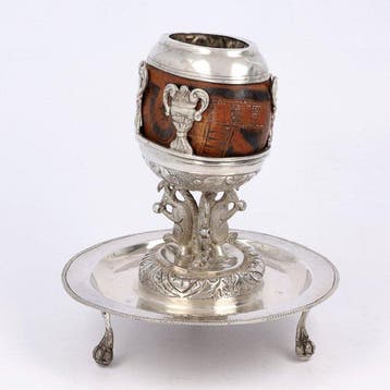 Yerba mate kalebas. - Beker - .925 zilver