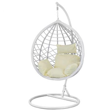 Hangstoel Ei-model + kussen | Tweede kansje | OP = OP, Tuin en Terras, Verzenden, Gebruikt, Metaal