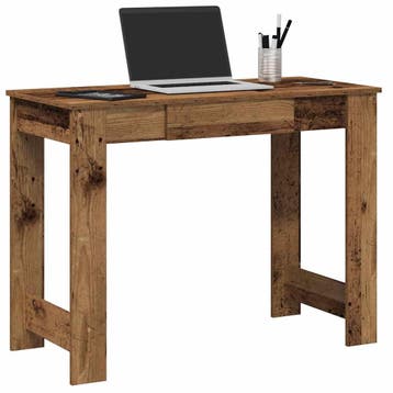 vidaXL Bureau 100x45x75 cm bewerkt hout oud houtkleurig, Verzenden, Nieuw