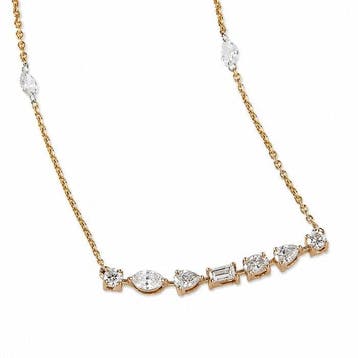Halsketting - 14 karaat Geel goud - 1.01ct. tw. Diamant