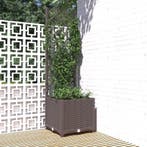 vidaXL Plantenbak met latwerk 40x40x136 cm polypropeen bruin, Verzenden, Nieuw