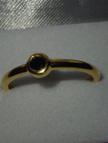 Sans prix de réserve - Bague Argent, Black Diamond Midi-Ring, Nieuw