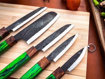 Keukenmes - Kitchen knife set - 747 - Staal, Hout,