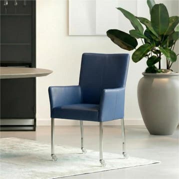 Set van 8 Leren eetkamerstoelen Deal met armleuning -, Ophalen of Verzenden, Nieuw, Leer
