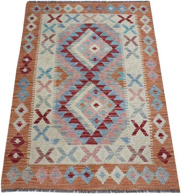 Handgeweven Designer Kelim – Afghan Design - Kelim - 123 cm, Huis en Inrichting, Nieuw