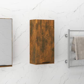 vidaXL Badkamerkast wandgemonteerd 32x20x67 cm gerookt, Verzenden