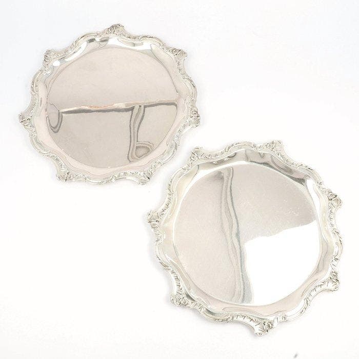 Delheid Frères - Art-Nouveau - Cabaret - Dienblad (2) - .600, Antiek en Kunst, Antiek | Zilver en Goud