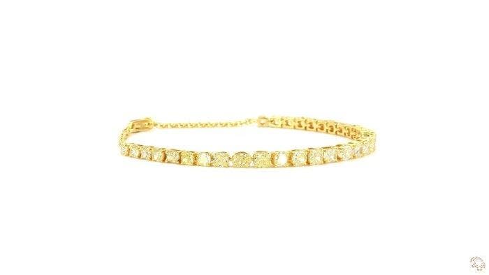 Armband - 14 karaat Geel goud - 4.31ct. tw. Geel Diamant, Handtassen en Accessoires, Armbanden