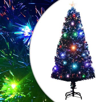vidaXL Voorverlichte kerstboom met standaard en LED 120 cm, Verzenden, Nieuw