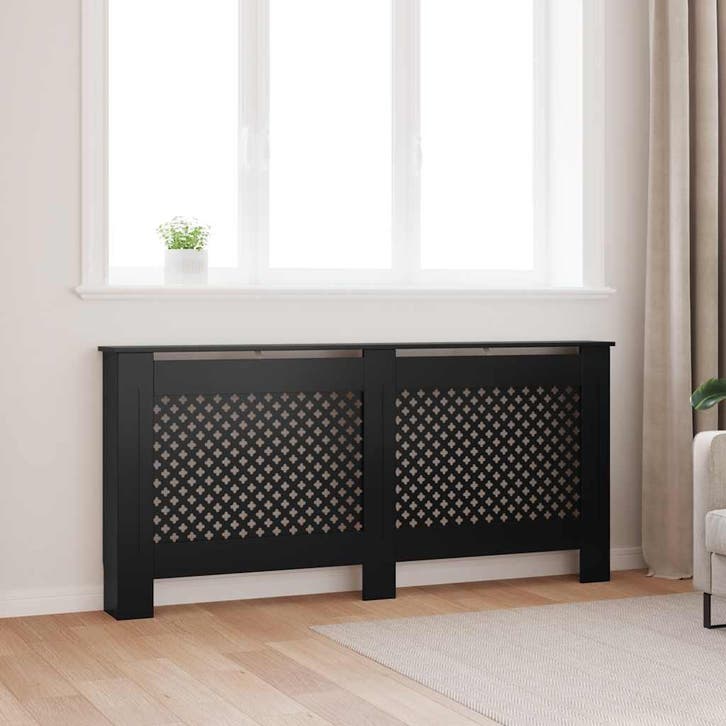 vidaXL Radiatorombouw 172x19x81,5 cm MDF zwart, Bricolage & Construction, Chauffage & Radiateurs, Envoi