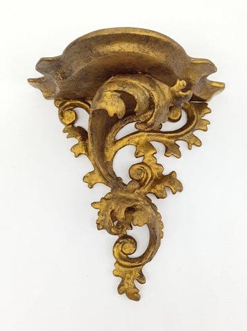 Étagère murale - Feuille dor, Bois, Antiquités & Art
