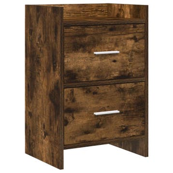 vidaXL Nachttafels Gerookt eiken 40 x 30 x 60 cm Bewerkt, Verzenden
