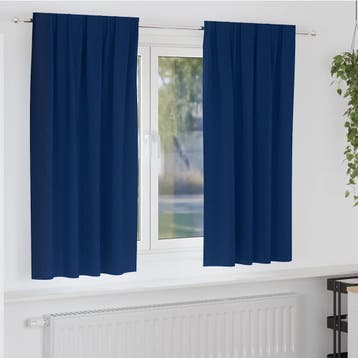 vidaXL Blackout Gordijnen met Ringen 2 st Donkerblauw 175 x, Verzenden