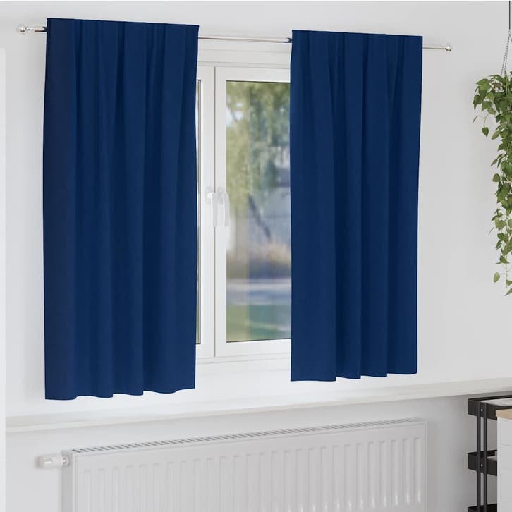 vidaXL Blackout Gordijnen met Ringen 2 st Donkerblauw 175 x, Maison & Meubles, Ameublement | Rideaux & Stores à lamelles, Envoi