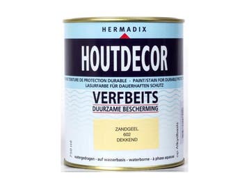 Veiling - 2x Hermadix verfbeits zandgeel 750ml Houtdecor, Doe-het-zelf en Bouw, Nieuw