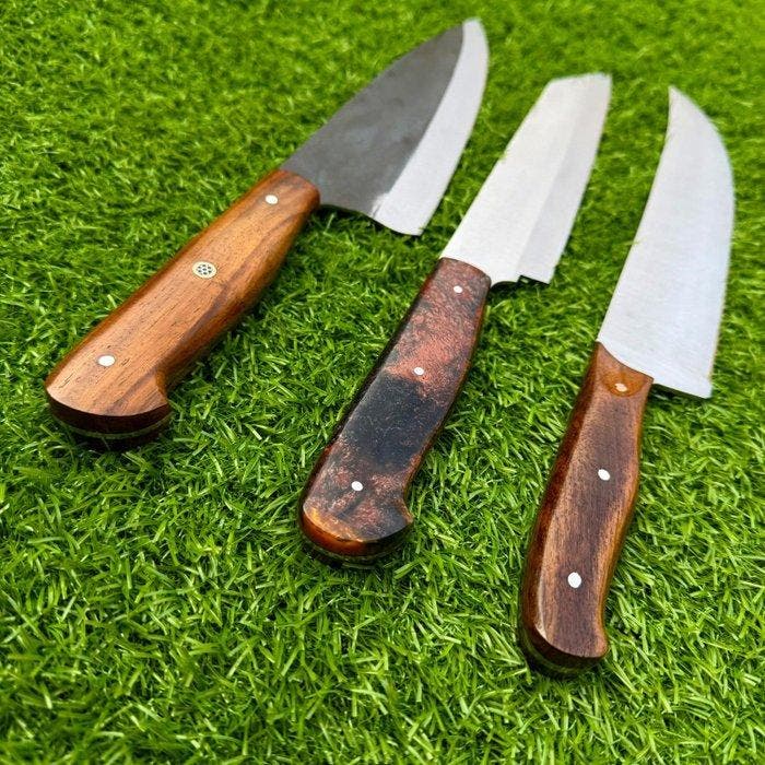 SE 1 - Keukenmes - Chefs knife - 3 stuks, van soort, Antiquités & Art, Antiquités | Ustensiles de cuisine