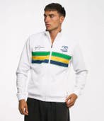 Ayrton Senna Offical AS Retro Stripe Jacket Mens XS White -, Nieuw