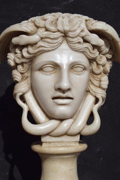sculptuur, Medusa Rondanini - 27 cm - Carrara-marmer, Huis en Inrichting, Overige Huis en Inrichting