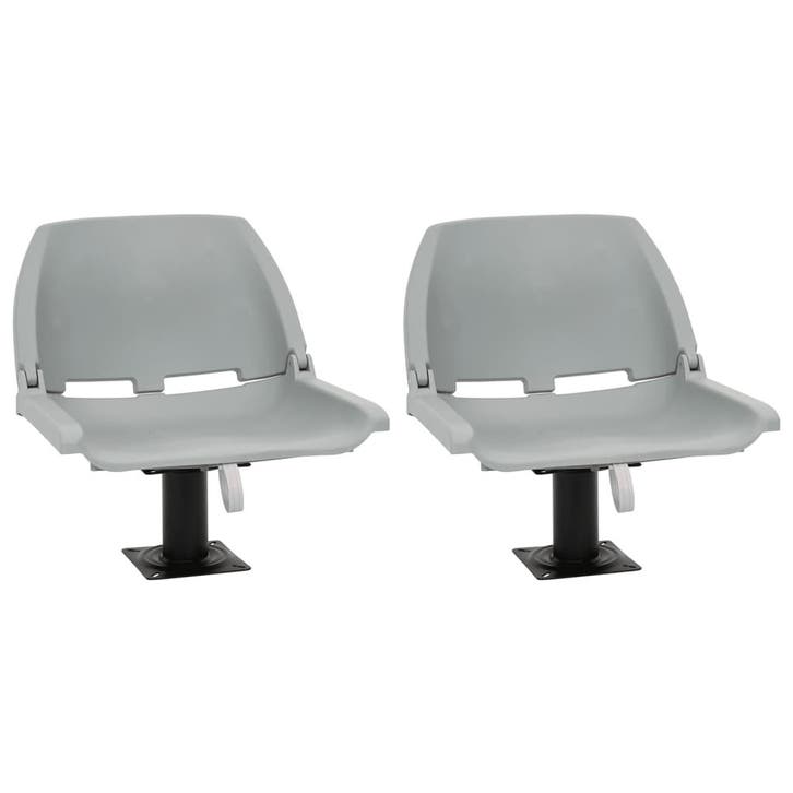 vidaXL 4-delige Bootstoelenset inklapbaar 48x51x41 cm grijs, Watersport en Boten, Bootonderdelen, Nieuw, Verzenden