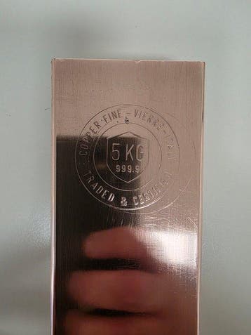 5 kilograms - Koper .999 - Met certificaat (Zonder