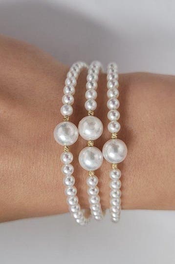 Armband - 18 karaat Geel goud - 4×8,5 mm Akoya parels