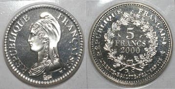 France Gadoury 784 5 Francs 2000 Marianne De Dupre Fdc, Postzegels en Munten, Verzenden, België