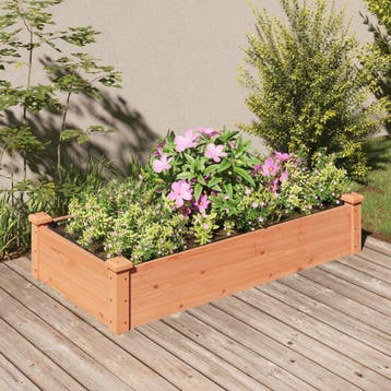 vidaXL Plantenbak verhoogd met voering 120x60x25 cm, Tuin en Terras, Verzenden, Nieuw