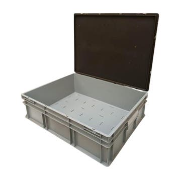 Stapelbak met scharnierdeksel 800x600x230 mm euronorm met, Ophalen of Verzenden, Nieuw
