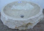 Witte riviersteen rots waskom, wit / beige / crème kleurig, Huis en Inrichting, Badkamer | Badkamermeubels, Ophalen of Verzenden
