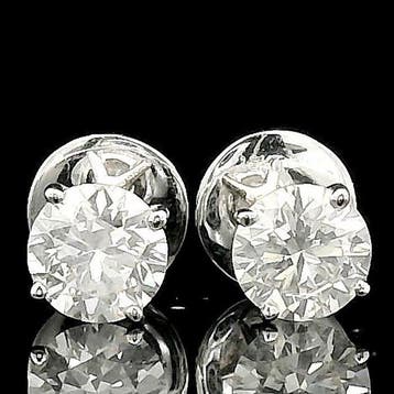 Oorbellen - 18 karaat Witgoud - 1.03ct. tw. Diamant, Nieuw